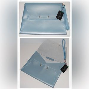 New Genuine Leather Envelope Purse Wristlet 100% Authentic Garuglieri Italy